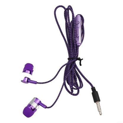 Wired In-Ear Headphones with Noise Cancelling, Ergonomic Earbuds for Sports, 3.5mm Jack Compatible with Phones and Devices, Blue Purple Silver(Purple) - color: Purple