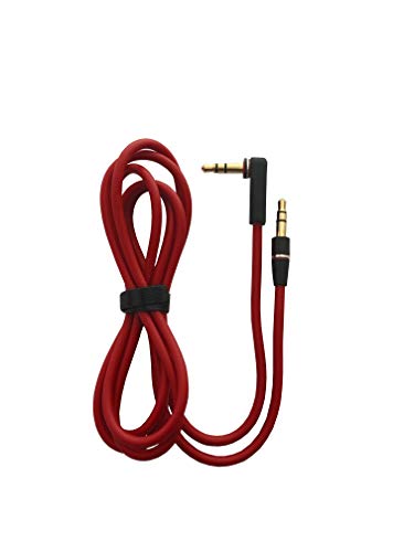 3.5mm 800 AUX Cable Cord for Dr Dre Headphones Monster Solo Beats Studio 1.2m Audio Right Angle Male to Male Stereo 90 Degree can Connect Any of Your Port Equipped (3 Packs) (Red)