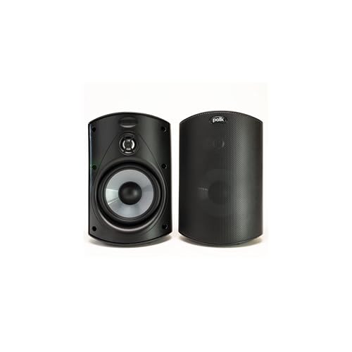 Polk Audio Atrium 4 Outdoor Speakers, Powerful Bass (Pair, Black) - color: Black, size: 2 Speakers, style: Atrium 4