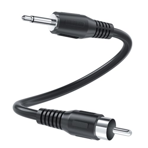 3.5mm to RCA Cable,RCA Male to Aux Audio Adapter,1/8 inch Mono Male Plug Jack Connector Converter Auxiliary Cord for Speaker - size: 1ft