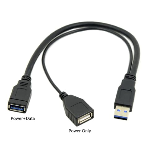 chenyang USB 3.0 Splitter Y Cable USB 1 Male to 2 Female Extra Power Data Extension Cable for 2.5" Mobile Hard Disk - color: 1 Male to 2 Female