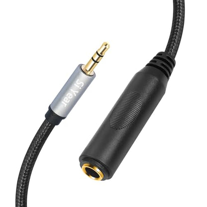 1/4" to 3.5mm Headphone Extension Cable - 6.35mm Quarter inch to1/8 Fmale Stereo Jack Audio Adapter for Amplifiers, Speaker, Guitar Amp,Home Theater, Mixing Console (0.3m/2PACK) - size: 6.35F-3.5M-2PACK