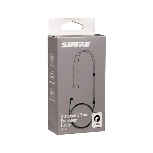 Shure Earphone Replacement Cable for SE Sound Isolating Earphones with MMCX Connection Detachable Cables (SE215, SE315, SE425, SE535, SE846) - 64-inches Long, Black (EAC64BK) - color: Black Cable, size: 64" Cable