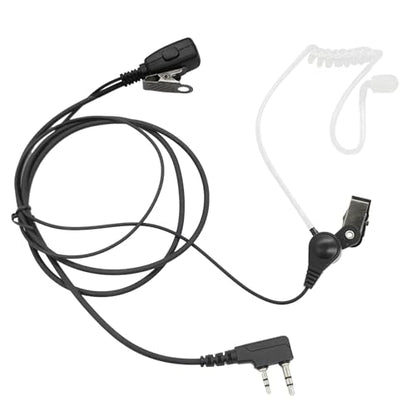 K1 Surveillance Headset with PTT Mic Security Acoustic Tube Earpiece for Baofeng UV-5R UV-82 UV-82HP BF-888S BF-F8HP AR-152 Arcshell Retevis RT21 RT22 RT27 RT68 RT7 H-777 Kenwood 2-Pin Radios