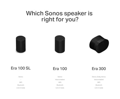Sonos Era 100 SL Compact, Microphone-Free Speaker - White - color: White, size: Pack of 1