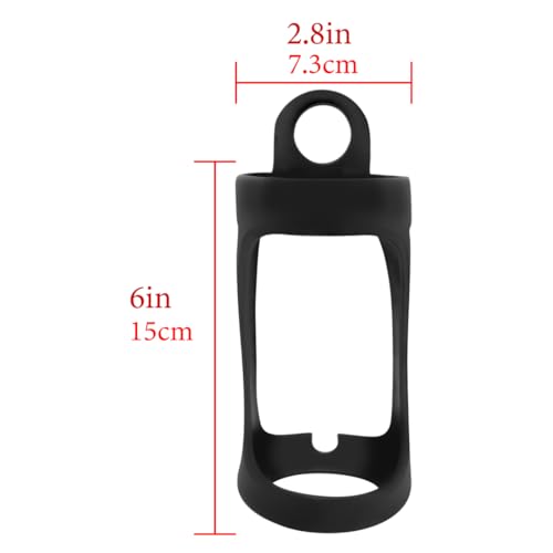 Geekria Silicone Speaker Case Cover Compatible with Bose SoundLink Revolve, Protective Waterproof Soft Skin, Replacement Portable Speakers Travel Carrying Case with Keychain Hook (Black) - color: Black