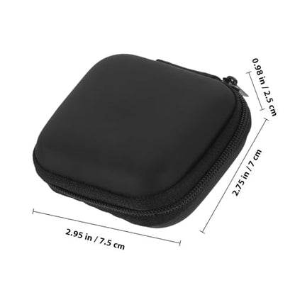 Portable Eva Earbud Case Pouch with Zipper Electronic Organizer Bag for Travel Cable Storage and Earphone Protection, Black