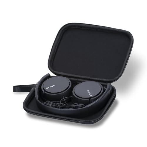 Ginsco Slim Protect Case Compatible with Sony ZX Series Wired On-Ear Headphones, MDR-ZX110 / MDR-ZX110AP / MDRZX110NC / MDR-ZX310AP, Hard Shell Travel Carrying Headphone Case (Black-S) - color: Black-S