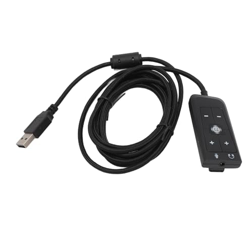 USB Audio Converter, Plug and Play with Microphone Support and Volume Control, Aux Adapter for Gaming PC Laptop Travel Office Use