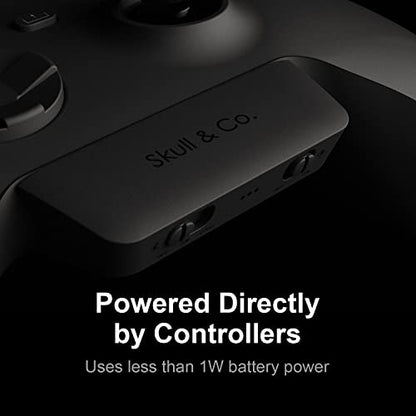 Skull & Co. AudioBox: Bluetooth 5.0 Wireless Audio Transmitter Adapter Low Latency for Xbox (XB1/XSX/XSS/Elite2) Controllers- Black