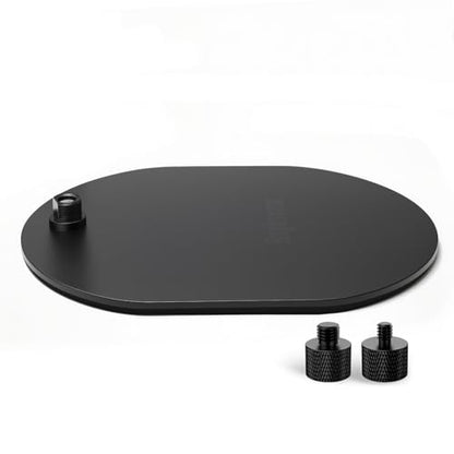 KB49 Low Profile Mic Stand Base, 5/8-27 Thread, 1/4-20 and 3/8-16 Adapters | Mic Stand Base, Desktop Microphone Stand Base, Flat Metal Base Plate, Gooseneck Mount - size: #KB49 - 1PCS