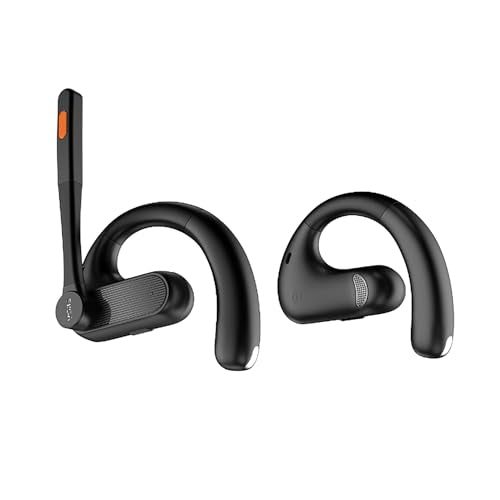 EKSAtelecom S30 Bluetooth Open-Ear Air-Conduction Headset with Microphone, True Wireless with Charging Case, Black