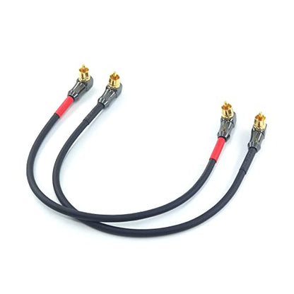 WJSTN-061 90 Degree Right Angle RCA Cable Male to Male Subwoofer Cable Digital Coaxial Audio Cable for Home Theater, Sound Bar, TV,and More， 2Pack (1FT) - size: 1FT