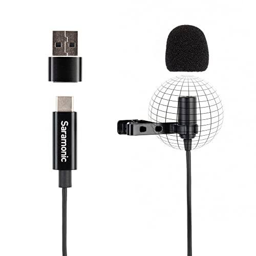 Saramonic LavMicro-U USB C Lavalier Microphone for iPhone 15, iPad, Android, Omnidirectional Condenser Lapel Mic for Vlogging, Interviews, YouTube, TikTok