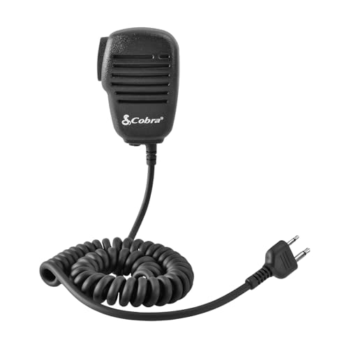 Cobra Premium Dynamic Replacement CB Microphone with Push-to-Talk (Black) | 2 Pin Lapel Speaker Mic Compatible with HH50WXST and HHRT50 CB Radio Models (PMR-SM) - style: Lapel Speaker Microphone