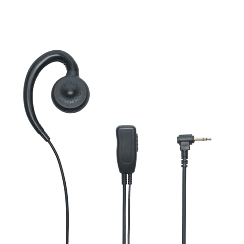 2.5mm 1-Pin walkie talkies Earpiece Headse with PTT Mic Compatible with T600/T260/T200 Talkabout Two-Way Radios (C-Shape, 10pack)