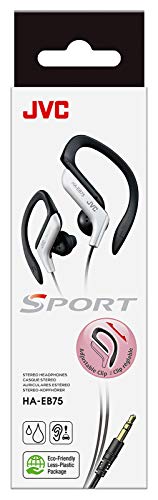 JVC HAEB75W Sports Clip Headphone, White, 1.60 x 4.40 x 3.90 inches - color: White, size: One Size (Pack of 1)
