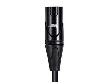 Monoprice Starquad XLR Male to XLR Female Microphone Cable - 100 Feet, 24AWG, Gold Plated Contacts, Black - Stage Right Series - size: 100 Feet