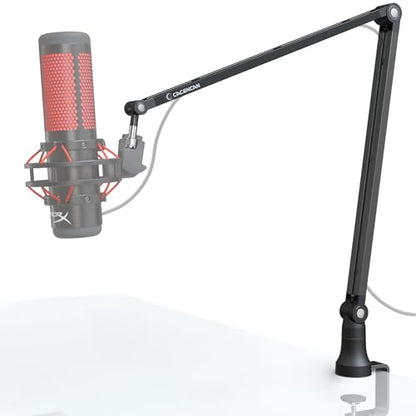 Mic Arm, Boom Arm 360° Rotatable Microphone Stand with Desk Mount, Foldable Desk Mic Arm with 3/8'' to 5/8'' Screw Adapter, Microphone Arm for Live Streaming, Gaming, Podcasting (M01)
