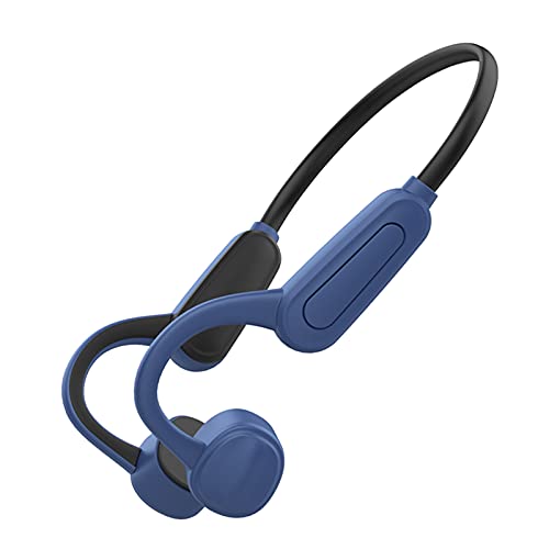 IP68 Underwater Waterproof Swimming Headset Bone Conduction Earphone with MP3 and Bluetooth for Swimmers Open-Ear Elastic Band (Blue) - color: Blue