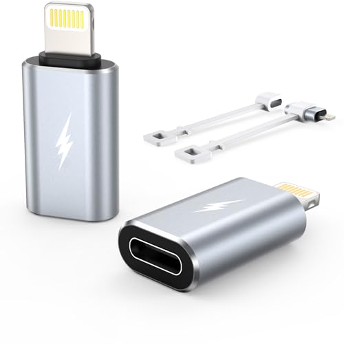 TechMatte USB C to Lightning Adapter 2 Pack 2.2A Charging Data Transfer - color: Grey, size: 2 Pack