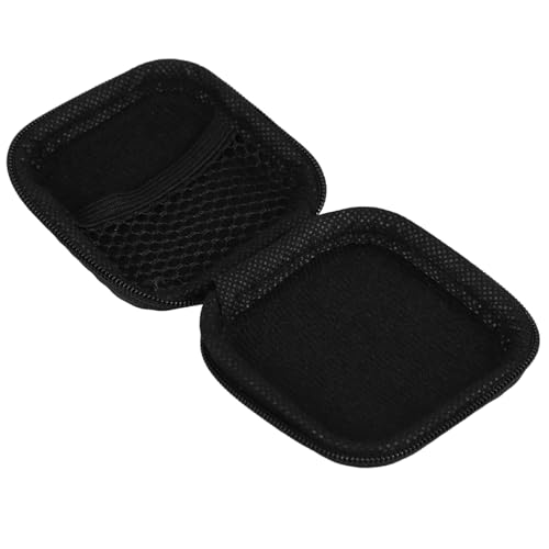 Portable Mini Eva Headphone Storage Case Hard Water Resistant Earphone Pouch with Mesh Lining for Scratch Protection Compact Carrying Organizer for Travel and Daily Use Black