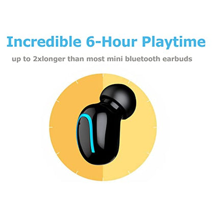 Mini Bluetooth Single Earbud Small Wireless Invisible Headphones，Single Earphone with 6 Hour Playtime for iPhone and Android Smart Phones PC TV Audiobook