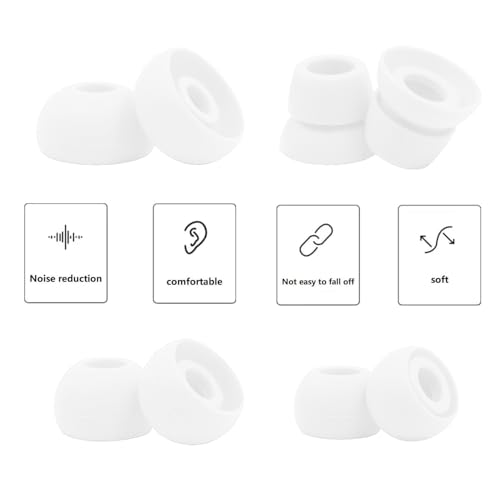 Replacement Eartips Compatible with Powerbeats 3 Powerbeats 2/1, 4 Pairs Replacement Earbuds Silicone Ear Tips Eargels Set - Small, Medium, Large and Double Flange (White) - color: white