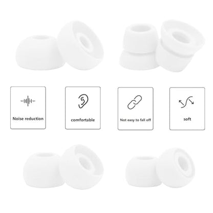 Replacement Eartips Compatible with Powerbeats 3 Powerbeats 2/1, 4 Pairs Replacement Earbuds Silicone Ear Tips Eargels Set - Small, Medium, Large and Double Flange (White) - color: white