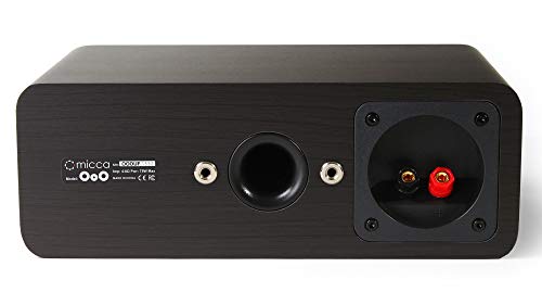 Micca OoO Slim Passive Center Channel Speaker, Home Theater, Each, Walnut | Amplifier Required, Dual 3-Inch Woofers, 0.75-Inch Silk Tweeter, Under 4-Inch Tall, Desktop, Surround Sound, Wall Mountable - size: OoO Single