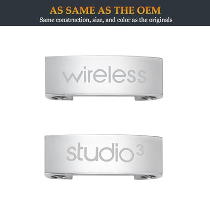 Studio 3 Replacement Parts as Same as OEM A1914 Hinges Durable Accessories Repair Kit Compatible with Beats by Dre Studio3 (A1914) and Studio Pro (A2924) Wireless Over-Ear Headphones (Silver) - color: Silver