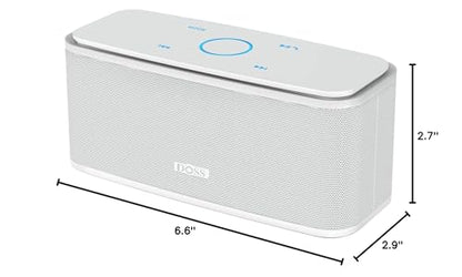 DOSS SoundBox Touch Wireless Bluetooth Speaker-12W HD Sound with Rich Bass | Portable & Small Design, IPX5 Waterproof, 20H Playtime, Handsfree, House, Office Desktop, Bedroom, Indoor Use, White - color: White