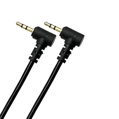 Seadream Coiled 2.5mm Audio Cable;2Pack Coiled Spring 2.5mm Double Angled Male to Male Stereo Headset Headphone Jack Gold Plated Connector Wire Cord Plug Cable