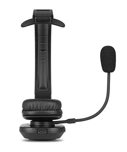 Aluratek Wireless Bluetooth 5.0 Headset ABHM100F – Hi-Fi Over-Ear Headphones with Noise Cancelling, Built-In Microphone, Comfortable Memory Foam Earpads and Long Battery Life – Ideal for Calls & Music
