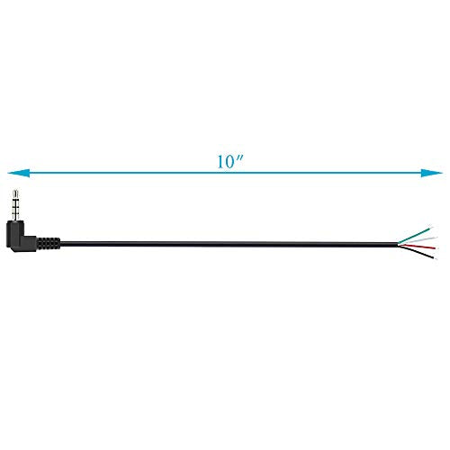 Fancasee 2-Pack 3.5mm 1/8" to Speaker Wire TRRS Stereo Right Angle Male Plug to Bare Wire Pigtail 3.5mm Jack Connector Adapter Repair Audio Cable for Microphone Headphone Headset Earphone Speaker