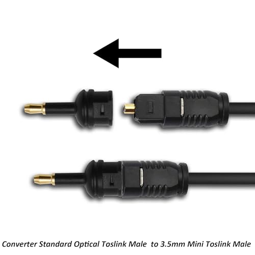 3.5mm Mini Toslink Adapter Digital Fiber Optic Audio Connector | Toslink Female to 3.5mm Mini Male Jack Converter,for Optical Audio Cable Laptop TV Sound Bar Home Theater