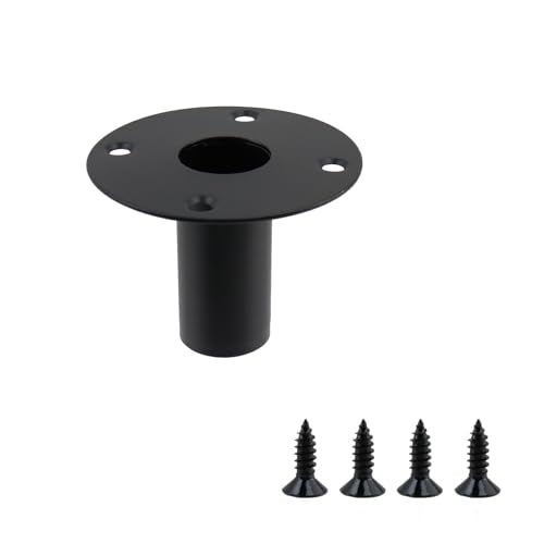 T Tulead Black Speaker Stand Top Hat, 4.21"×3.27", 4PCS | Iron Speaker Pole Mount, Cabinet Pole Mount Adapter, Include Screws - size: 4.21"×3.27", 2PCS