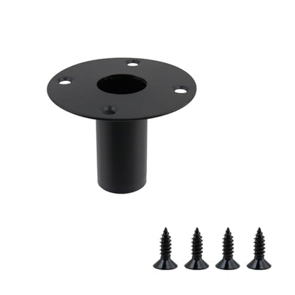 T Tulead Black Speaker Stand Top Hat, 4.21"×3.27", 4PCS | Iron Speaker Pole Mount, Cabinet Pole Mount Adapter, Include Screws - size: 4.21"×3.27", 2PCS
