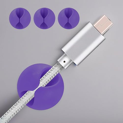 3PCS Cable Clips for Desk Wire Management Adhesive Cord Holders USB Charging Cables Office Home Nightstand Organization Use - color: 3pcs-purple