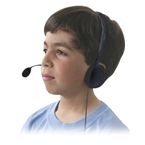 Califone 3065AVT Lightweight Personal Multimedia Stereo Headset with To Go Plug, Black, Fully Adjustable Headband Fits All Students, Recessed Wiring Resists Prying Fingers