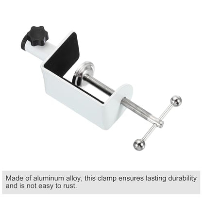 PATIKIL 0.49" Hole Dia. Desk Clamp, 2 Pcs Aluminum Alloy Universal Adjustable C-Clamp Mount Holder for Microphone Mic Arm Table Lamp, White - color: White