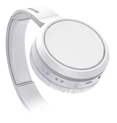 PHILIPS Trucker Bluetooth Headset, Wireless Headset with Noise-Canceling Microphone, 2-in-One Convertible Mono & Stereo Design Headphone (White) - color: White