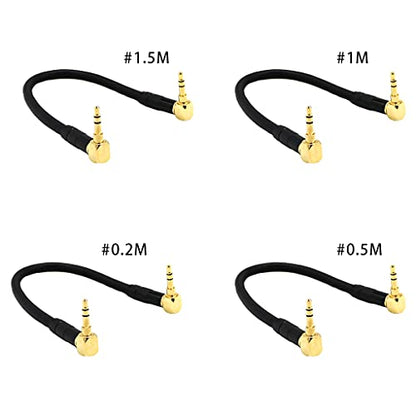 Audio Extension Cable 3.5mm Male to Male AUX Cable 90 Degree Right Angle Cord - color: 1m