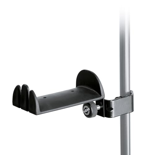 K&M Konig & Meyer 16080.000.55 Headphone Clamp-On Tube Holder | Protective Rubber Padded Arm | Slip-Resistant | Steel Design | Headset Accessory w/ Earbud / Headphone Jack Cable Rack | German Made - style: Stand for foot