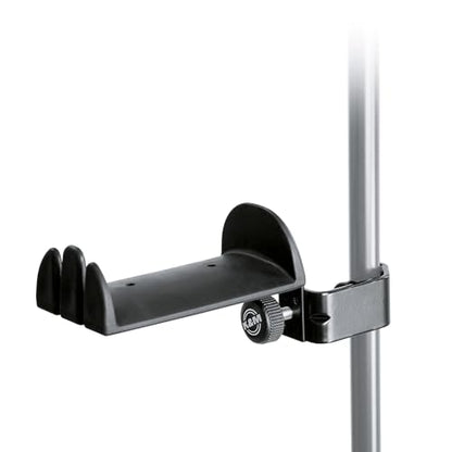 K&M Konig & Meyer 16080.000.55 Headphone Clamp-On Tube Holder | Protective Rubber Padded Arm | Slip-Resistant | Steel Design | Headset Accessory w/ Earbud / Headphone Jack Cable Rack | German Made - style: Stand for foot