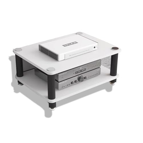 HiFi Racks Media Components Cabine, Heavy Duty Audio Component Stand, Amplifier Console Shelf Organizer, 2/3/4 Tier Speaker Audio Rack Tower(White,2-Tier) - color: White, size: 2-Tier