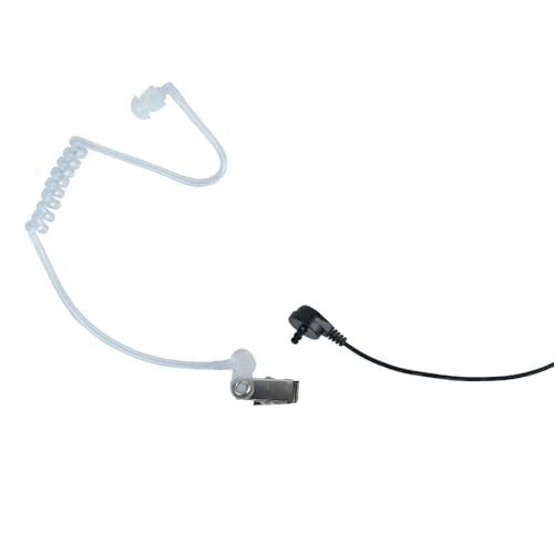 2 Pin Covert Acoustic Tube Earpiece Headset with Mic PTT for Motorola cls1110 cp200 cls1410 cp185 cp200d rdm2070d walkie Talkie 2 Way Radio(10 Packs) | 10-Pack, acoustic tube, ergonomic earplug, PTT mic; Compatible with Motorola CLS1110 CLS1410 CP185 RDM2