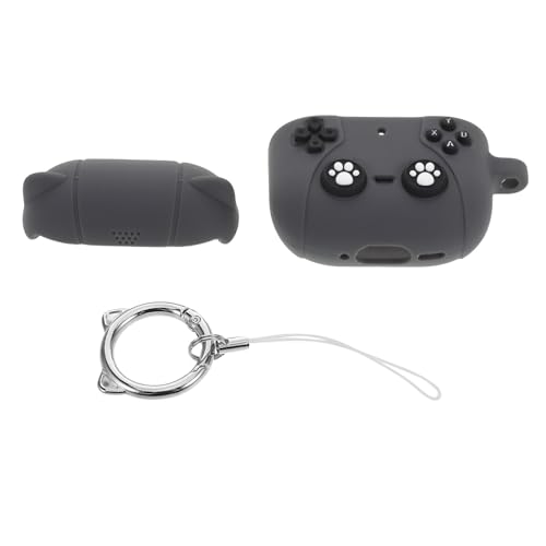 jojofuny Silicone Earphone Protective Case Cover for Earbuds 4, Dark Grey Earbud Skin Protector with Charging Opening, Earphone Storage Sleeve for Travel and Daily Use