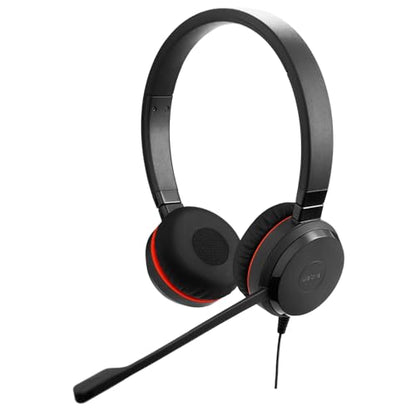 Jabra Evolve 30 II (2025 Edition) Wired Dual-Ear Headset with Mic, Black | 3.5mm Jack or USB-A/USB-C Connectivity, Noise-Cancelling Microphone, Microsoft Teams Certified, Call Control for Work Calls - color: Black, style: Teams Certified