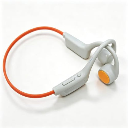 Bone Conduction Headphones, Bluetooth 5.3 with ENC Noise-Canceling Mic, IP54 Waterproof, 15H Playtime HiFi Stereo Sound for Running, Cycling, Workout (White) - color: White